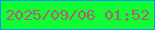文字の大きさ：1、枠の色：089afa、背景の色：10fc35、文字の色：b05e70 無料ブログパーツのブログ時計
