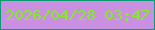 文字の大きさ：1、枠の色：089b70、背景の色：c98fe1、文字の色：82ee21 無料ブログパーツのブログ時計