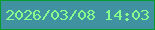 文字の大きさ：4、枠の色：089c30、背景の色：4092a1、文字の色：86fb8e 無料ブログパーツのブログ時計