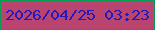 文字の大きさ：5、枠の色：089c55、背景の色：b8446f、文字の色：2319bf 無料ブログパーツのブログ時計