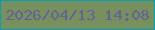 文字の大きさ：3、枠の色：089db7、背景の色：76915e、文字の色：695f94 無料ブログパーツのブログ時計