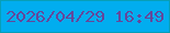 文字の大きさ：4、枠の色：089eb7、背景の色：01adef、文字の色：64479b 無料ブログパーツのブログ時計