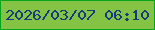 文字の大きさ：4、枠の色：08a41d、背景の色：85c345、文字の色：133b7f 無料ブログパーツのブログ時計