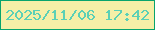 文字の大きさ：5、枠の色：08a46d、背景の色：f5efa7、文字の色：5bd0b6 無料ブログパーツのブログ時計