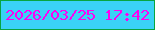 文字の大きさ：1、枠の色：08a540、背景の色：3ad2f6、文字の色：fc01f1 無料ブログパーツのブログ時計