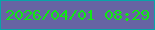 文字の大きさ：2、枠の色：08a5a8、背景の色：6764a3、文字の色：10ea11 無料ブログパーツのブログ時計