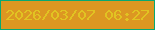 文字の大きさ：2、枠の色：08a872、背景の色：dc9722、文字の色：e1c322 無料ブログパーツのブログ時計