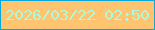 文字の大きさ：2、枠の色：08a8da、背景の色：fec46f、文字の色：aefadc 無料ブログパーツのブログ時計