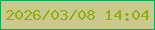 文字の大きさ：1、枠の色：08ab5b、背景の色：cac88c、文字の色：90ad13 無料ブログパーツのブログ時計