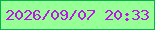 文字の大きさ：1、枠の色：08af4f、背景の色：96ff95、文字の色：bc16e7 無料ブログパーツのブログ時計