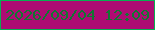文字の大きさ：2、枠の色：08af51、背景の色：ae0b73、文字の色：117632 無料ブログパーツのブログ時計
