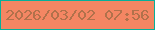 文字の大きさ：4、枠の色：08af99、背景の色：f48663、文字の色：b1714b 無料ブログパーツのブログ時計