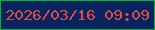文字の大きさ：2、枠の色：08b326、背景の色：072360、文字の色：df4b45 無料ブログパーツのブログ時計