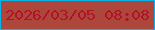 文字の大きさ：5、枠の色：08b4e7、背景の色：ad463b、文字の色：b21228 無料ブログパーツのブログ時計
