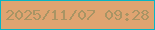 文字の大きさ：3、枠の色：08b5c4、背景の色：dfa471、文字の色：a99464 無料ブログパーツのブログ時計