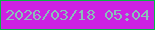 文字の大きさ：3、枠の色：08b647、背景の色：cd21e3、文字の色：8abfb9 無料ブログパーツのブログ時計