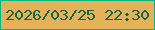 文字の大きさ：1、枠の色：08b682、背景の色：e5b25a、文字の色：10674b 無料ブログパーツのブログ時計