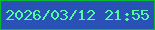 文字の大きさ：5、枠の色：08b831、背景の色：2a51b5、文字の色：4dfda0 無料ブログパーツのブログ時計