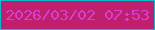 文字の大きさ：1、枠の色：08bcd0、背景の色：c01f6d、文字の色：d640ce 無料ブログパーツのブログ時計