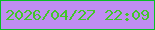 文字の大きさ：5、枠の色：08be26、背景の色：c08df1、文字の色：43c62a 無料ブログパーツのブログ時計