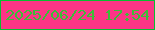 文字の大きさ：2、枠の色：08be31、背景の色：fc3586、文字の色：3bbd38 無料ブログパーツのブログ時計