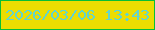 文字の大きさ：3、枠の色：08be36、背景の色：ecdd01、文字の色：62d4cd 無料ブログパーツのブログ時計