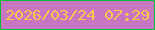 文字の大きさ：5、枠の色：08be38、背景の色：c776c2、文字の色：fec44d 無料ブログパーツのブログ時計