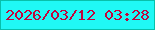 文字の大きさ：3、枠の色：08c0aa、背景の色：20f8f5、文字の色：c2053b 無料ブログパーツのブログ時計