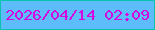 文字の大きさ：3、枠の色：08c4ad、背景の色：5dbdfb、文字の色：d607e0 無料ブログパーツのブログ時計