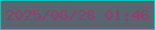 文字の大きさ：2、枠の色：08c4c0、背景の色：59666f、文字の色：973b6c 無料ブログパーツのブログ時計