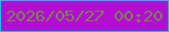 文字の大きさ：4、枠の色：08c5e4、背景の色：b30cd5、文字の色：778747 無料ブログパーツのブログ時計