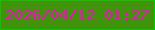 文字の大きさ：1、枠の色：08c700、背景の色：42930c、文字の色：f909c6 無料ブログパーツのブログ時計