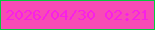 文字の大きさ：3、枠の色：08c73f、背景の色：f74bb6、文字の色：f920e7 無料ブログパーツのブログ時計