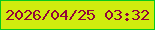 文字の大きさ：3、枠の色：08c91c、背景の色：d0ec0e、文字の色：930639 無料ブログパーツのブログ時計