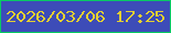 文字の大きさ：1、枠の色：08ca63、背景の色：3d4cb8、文字の色：e5d031 無料ブログパーツのブログ時計