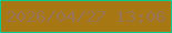 文字の大きさ：2、枠の色：08cb92、背景の色：a77714、文字の色：997554 無料ブログパーツのブログ時計