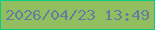 文字の大きさ：3、枠の色：08cc80、背景の色：92be5f、文字の色：6080a0 無料ブログパーツのブログ時計