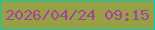 文字の大きさ：4、枠の色：08ccb0、背景の色：96a045、文字の色：a8419e 無料ブログパーツのブログ時計