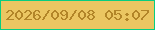 文字の大きさ：3、枠の色：08cd80、背景の色：ebc662、文字の色：b28528 無料ブログパーツのブログ時計