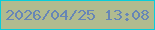 文字の大きさ：4、枠の色：08cdda、背景の色：b1bb8f、文字の色：6786b6 無料ブログパーツのブログ時計