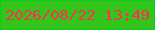 文字の大きさ：1、枠の色：08ce24、背景の色：34c51a、文字の色：ff2e55 無料ブログパーツのブログ時計