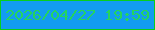 文字の大きさ：4、枠の色：08cf1c、背景の色：129cf0、文字の色：25d45d 無料ブログパーツのブログ時計