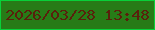 文字の大きさ：1、枠の色：08d039、背景の色：277b17、文字の色：59200c 無料ブログパーツのブログ時計