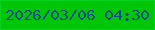 文字の大きさ：3、枠の色：08d11d、背景の色：01c507、文字の色：134d85 無料ブログパーツのブログ時計