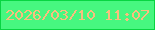 文字の大きさ：4、枠の色：08d542、背景の色：47f780、文字の色：f9be7e 無料ブログパーツのブログ時計