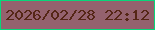 文字の大きさ：4、枠の色：08d67a、背景の色：94626e、文字の色：552616 無料ブログパーツのブログ時計