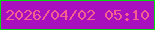 文字の大きさ：2、枠の色：08d812、背景の色：a710bc、文字の色：f46191 無料ブログパーツのブログ時計