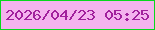 文字の大きさ：4、枠の色：08d81d、背景の色：f4b3ee、文字の色：a1209c 無料ブログパーツのブログ時計