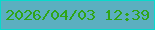 文字の大きさ：3、枠の色：08d9cc、背景の色：5bafc0、文字の色：2fa516 無料ブログパーツのブログ時計