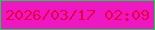 文字の大きさ：1、枠の色：08db46、背景の色：ee17c2、文字の色：e40045 無料ブログパーツのブログ時計